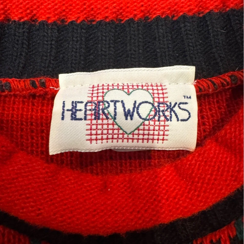 Vintage Heartworks Red and Black Holiday Dog Sweater w/ Skirt Set EUC Medium 5/6